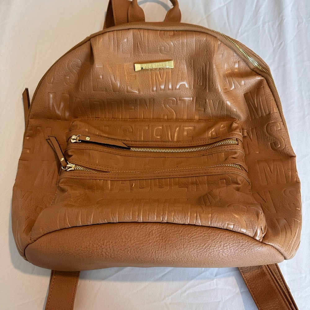 Steve Madden Embossed Tan Backpack